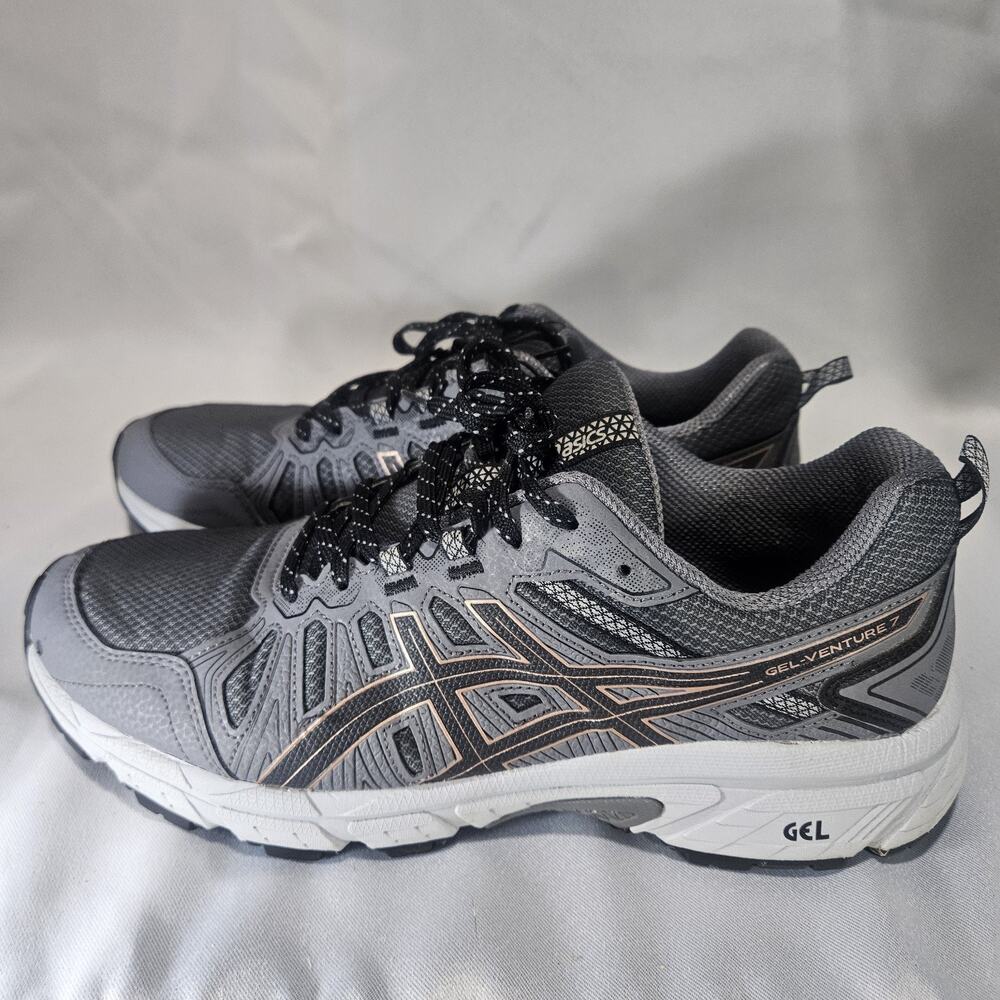 ASICS Gel-Venture 7 Women's Trail Running Shoes Grey Rose Gold 1012A476 Size 11